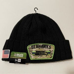 New Era NFL Seattle Seahawks Salute To Service On-Field Beanie One Size
